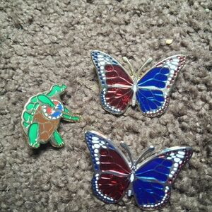 Grateful Dead Colorful Turtle and Butterfly Pins